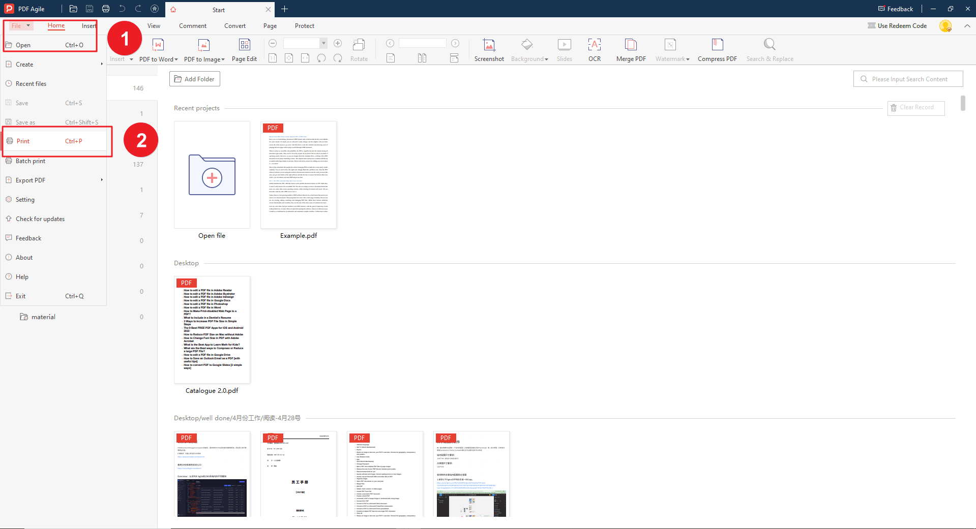 Étape 1 : Accéder à la fonction d'impression