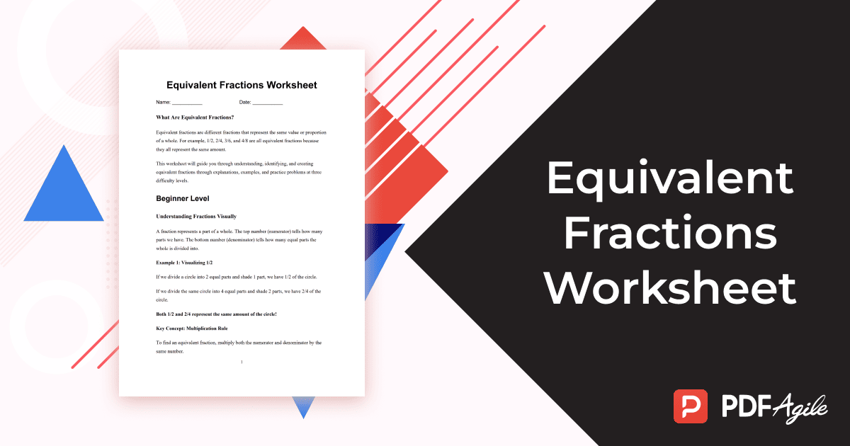 Equivalent Fractions Worksheet