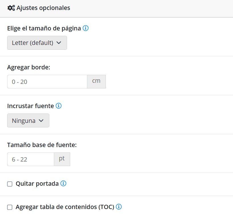 Establecer el formato de archivo PDF