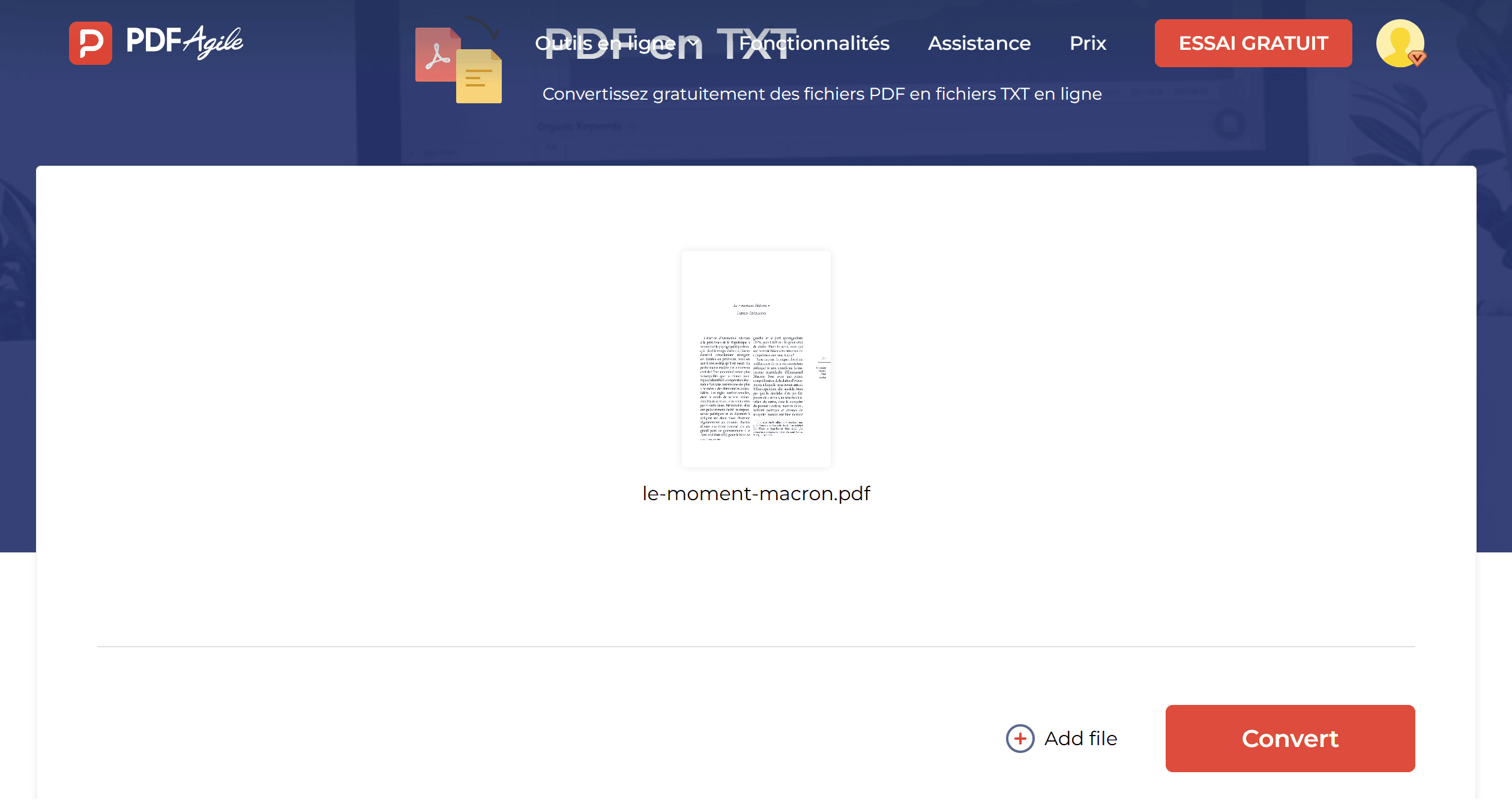 Étapes pour utiliser le convertisseur en ligne de PDF Agile-2