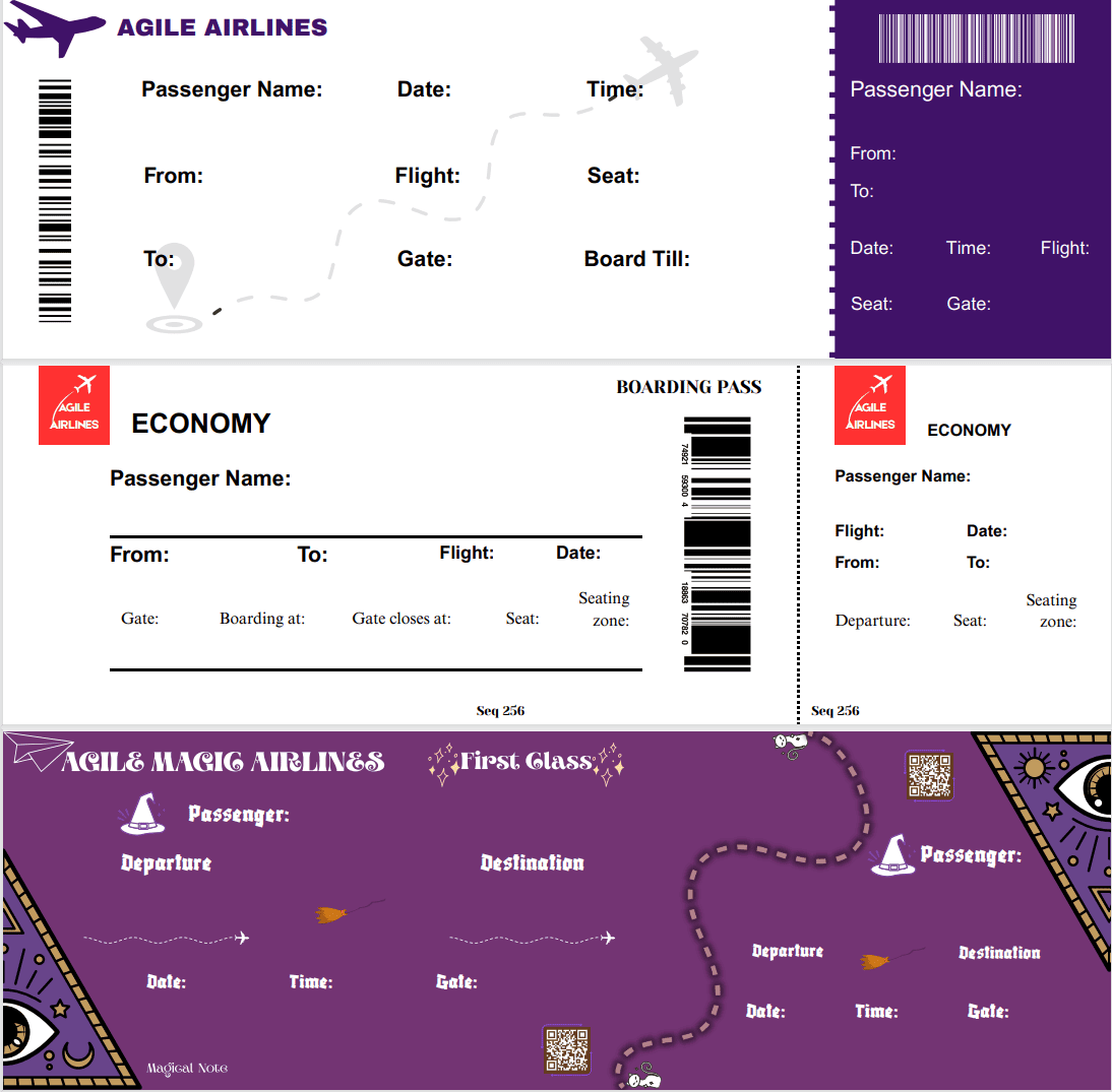 Fake Flight Ticket Templates