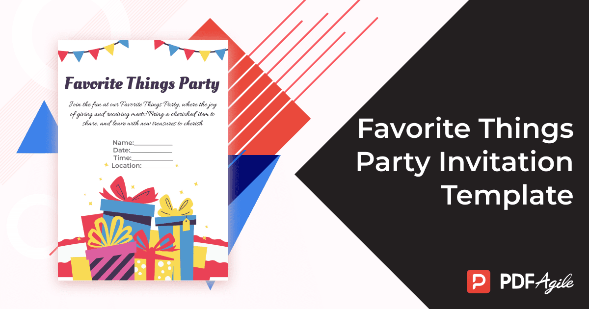 Favorite Things Party Invitation Template