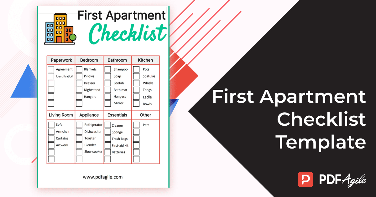 First Apartment Checklist Template