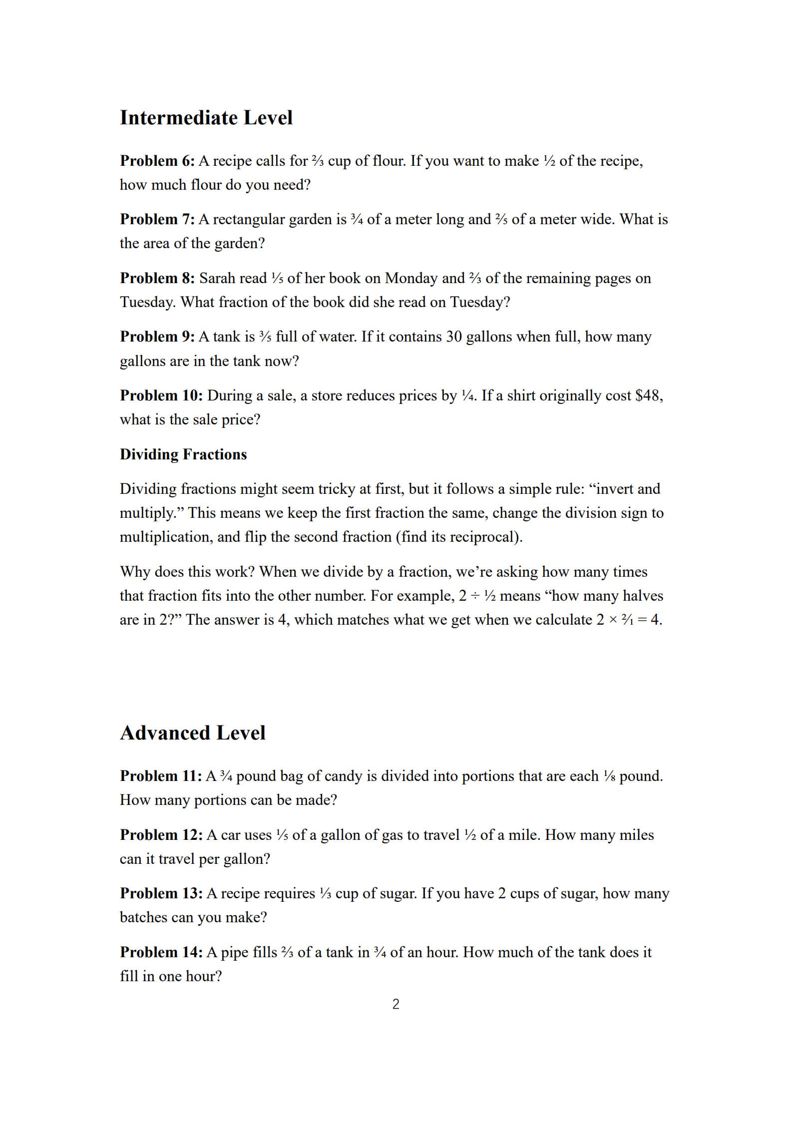 Fraction Word Problems 2