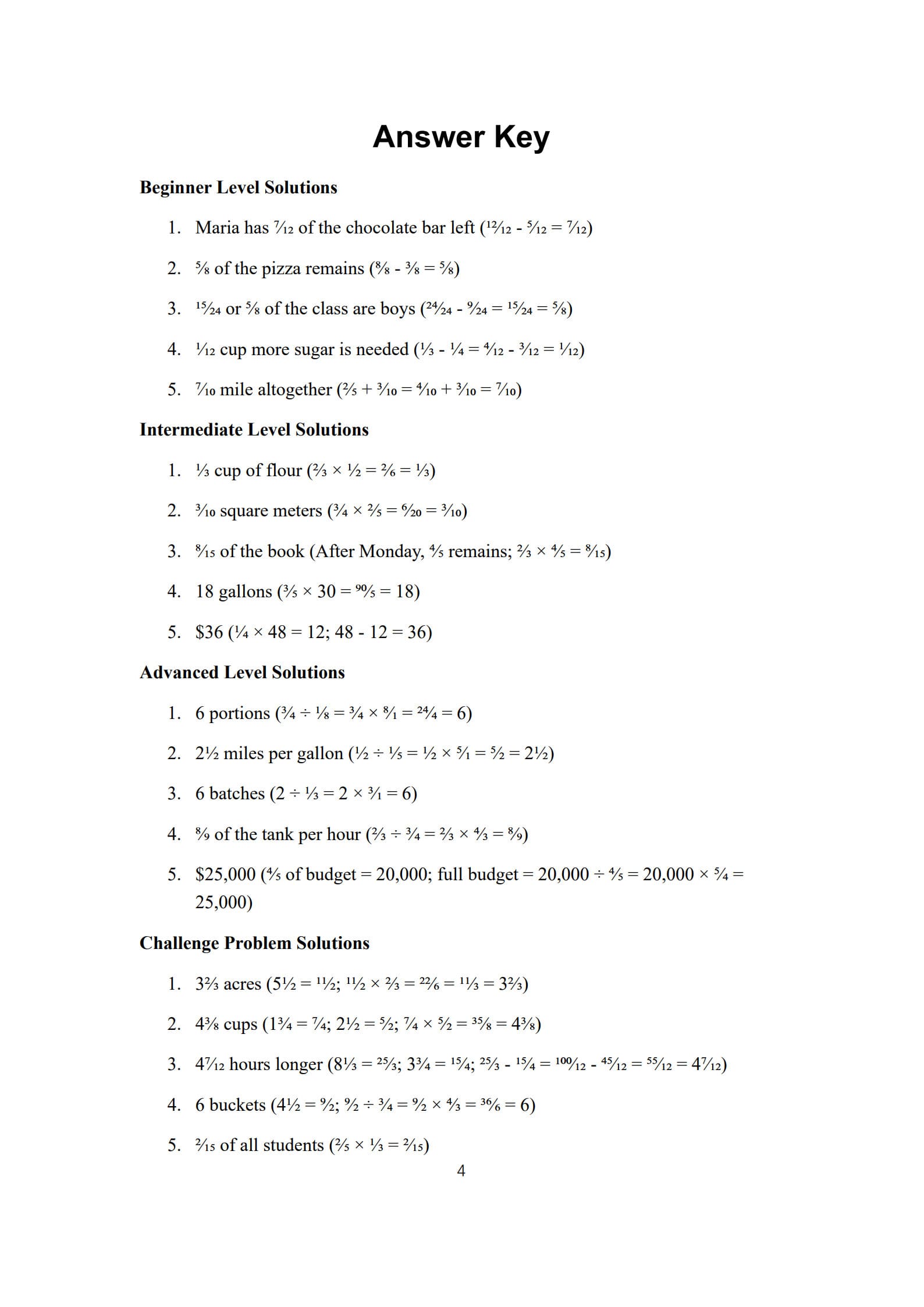 Fraction Word Problems 4