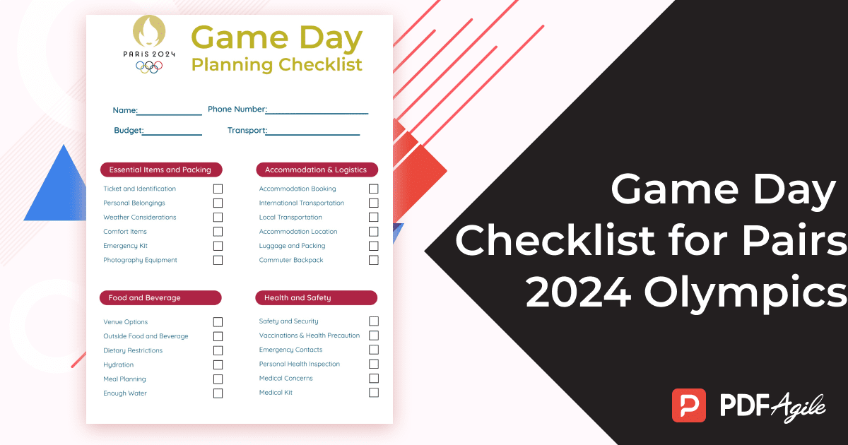 Game Day Checklist for Pairs 2024 Olympics