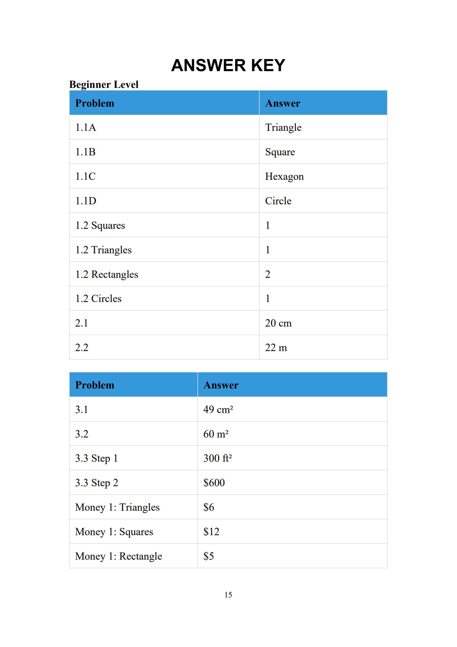 Geometry Worksheet 15