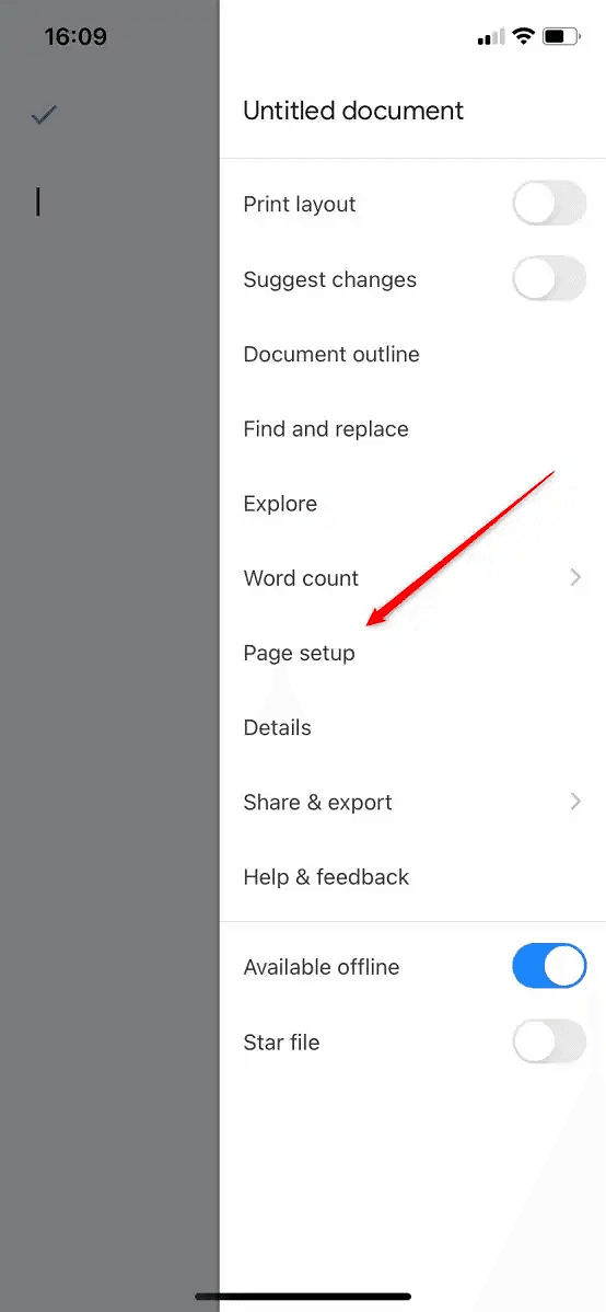 Go to Page Setup: Select 