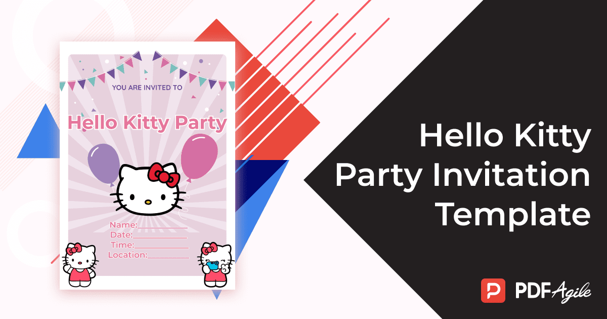 Hello Kitty Party Invitation