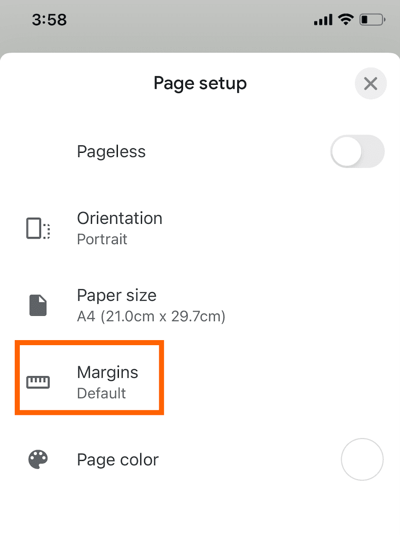 Here's how iPhone users can change margins in Google Docs: