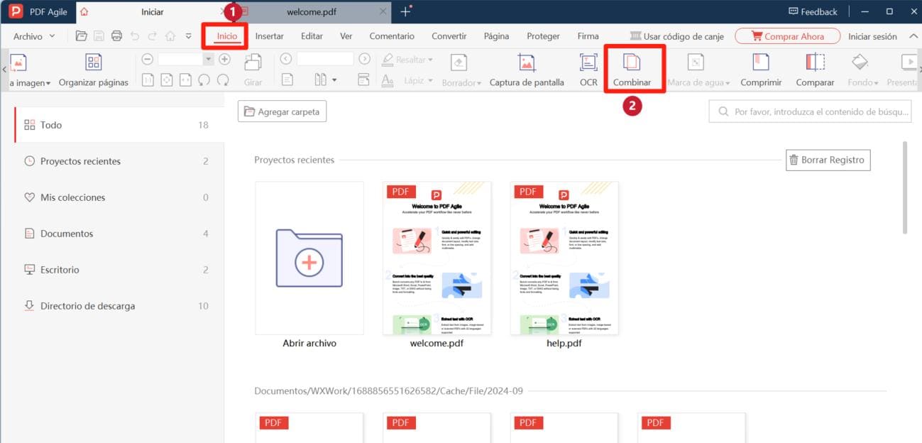 Herramienta para unir PDF en línea