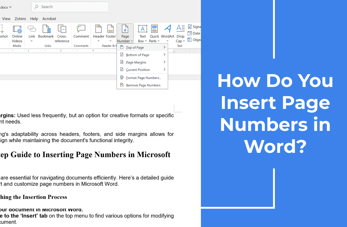 How Do You Insert Page Numbers in Word