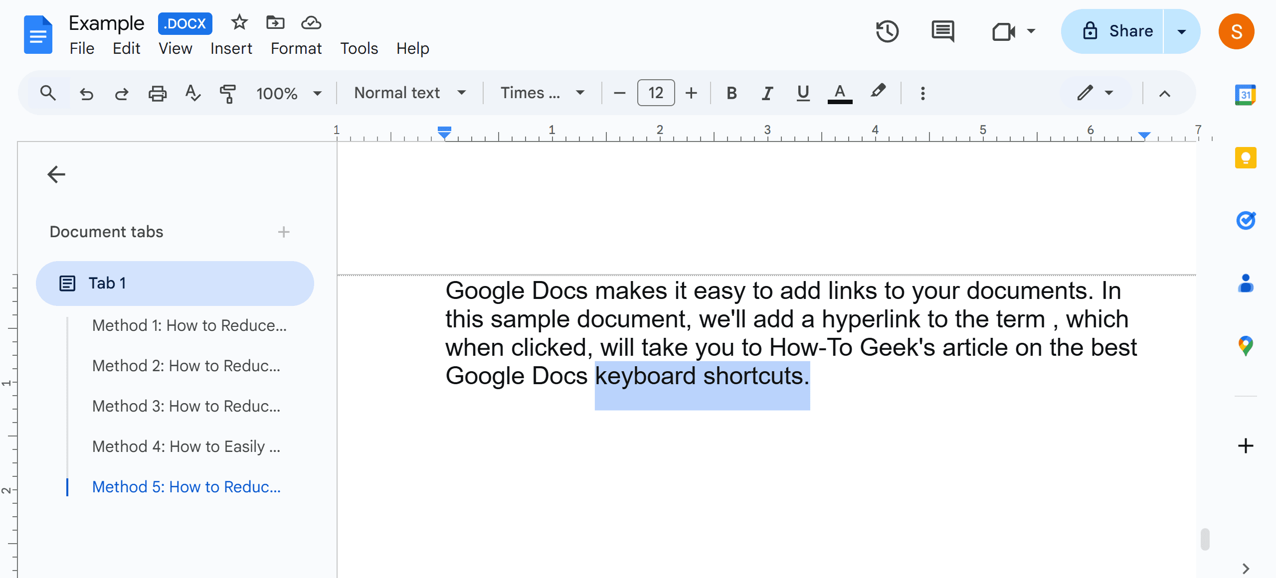 How to Add a Hyperlink on Google Docs (Desktop)?