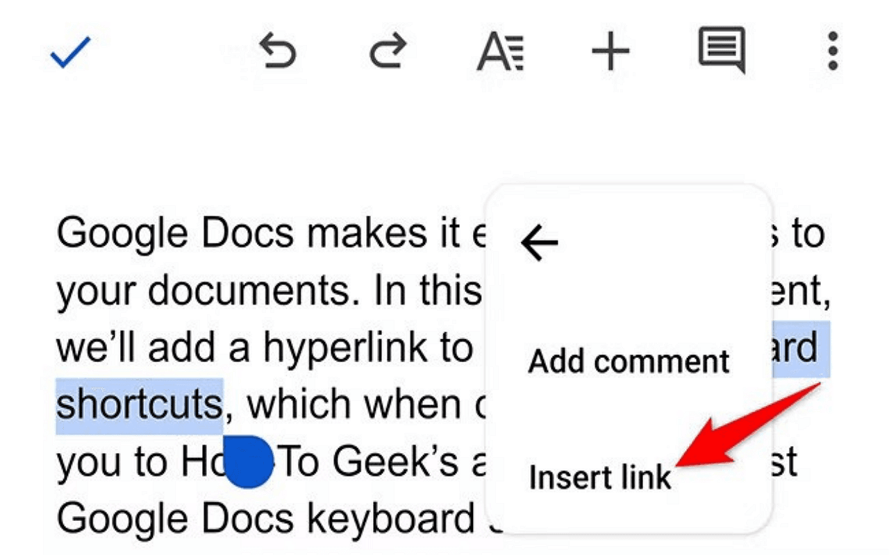 How to Add a Hyperlink on Google Docs (Mobile)?