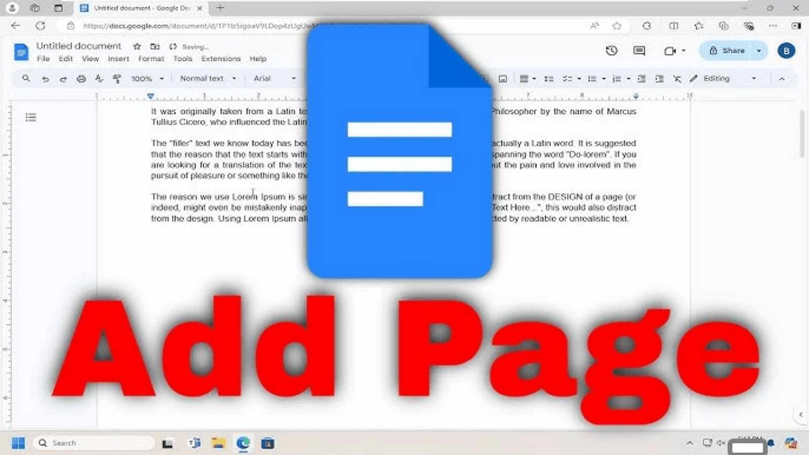 How to Add a Page on Google Docs