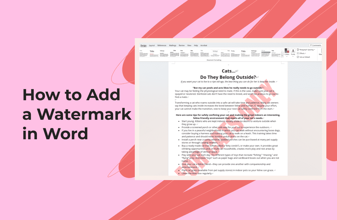 How to Add a Watermark in Word