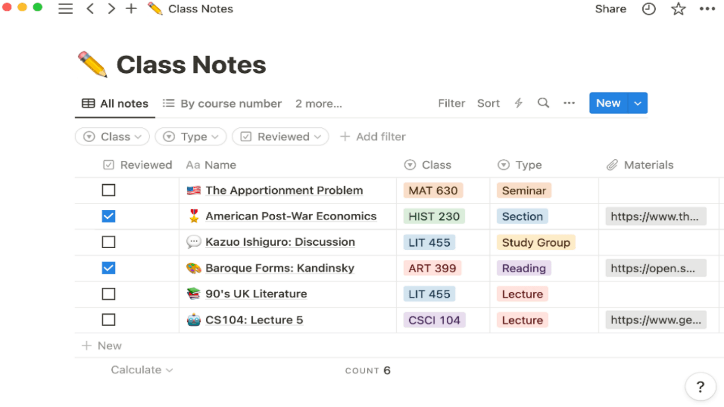 How to Build a Class Notes Dashboard with Notion