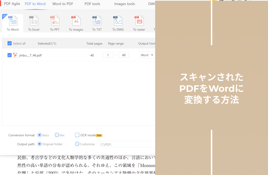 How to Convert a Scanned PDF to Word JP