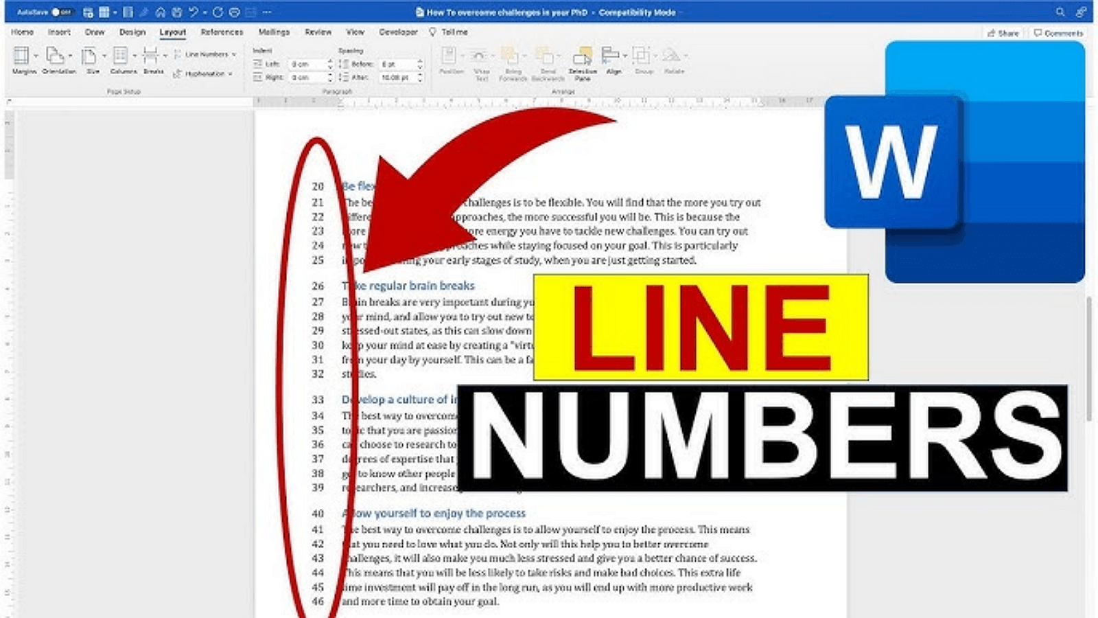 How to Get and Undo Line Numbers in Word?