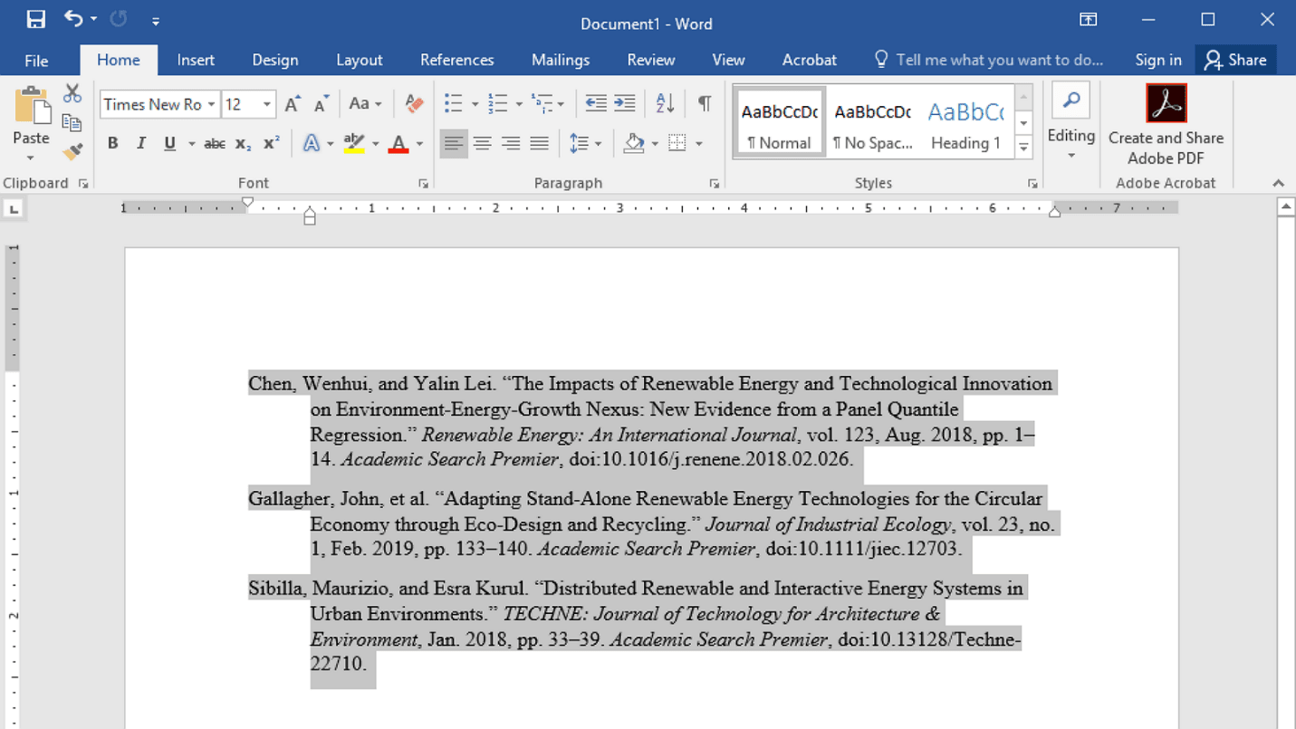 How to Indent Citations on Microsoft Word?