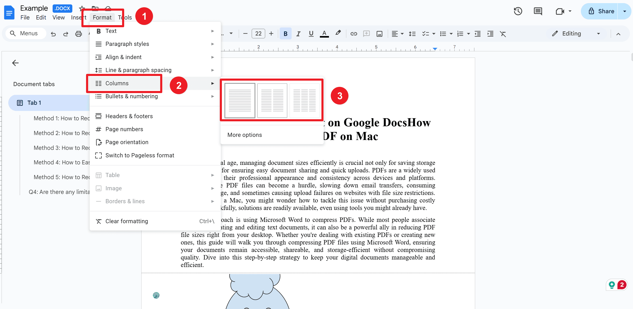 How to Make Two Columns in Google Docs?