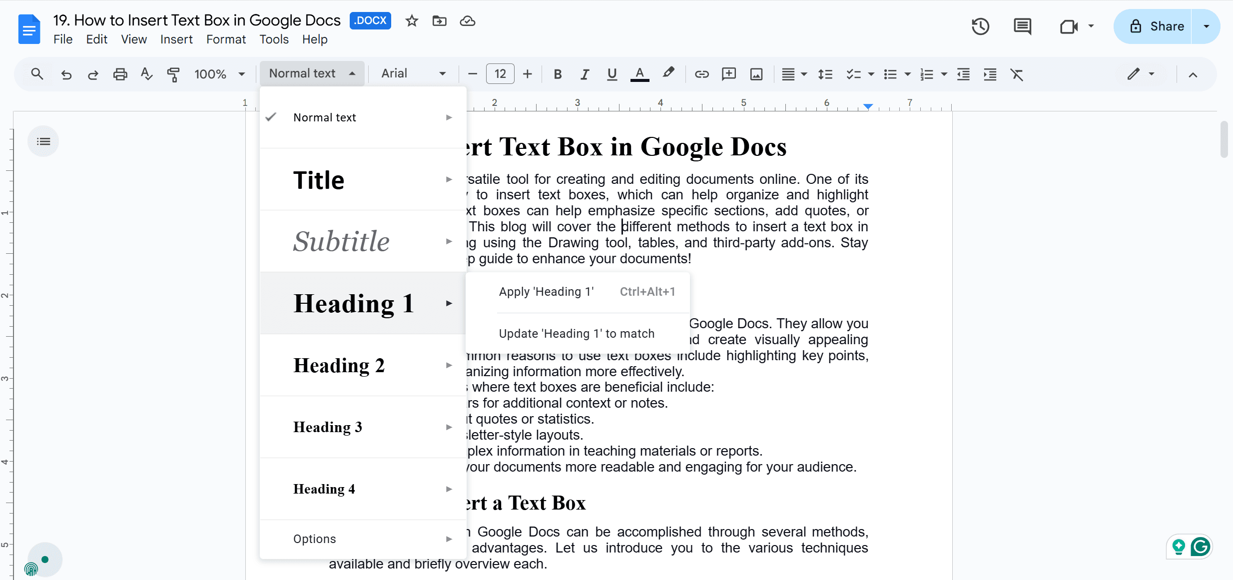 How to Make a Table of Contents in Google Docs?