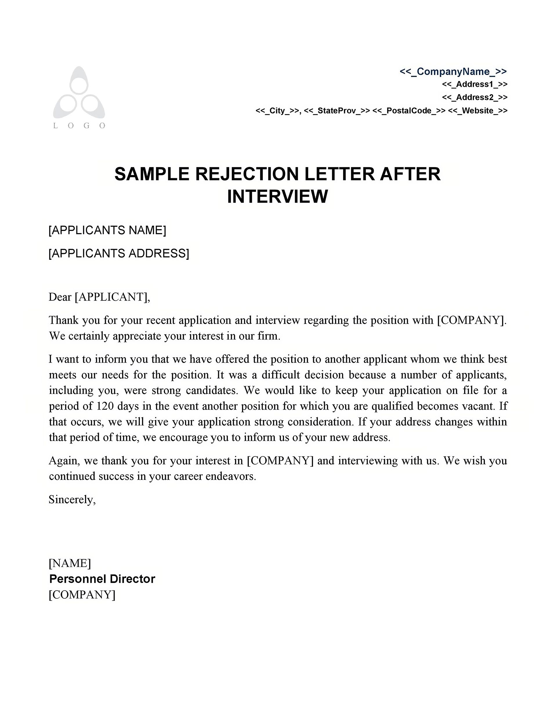 How to write a rejection letter for a job offer