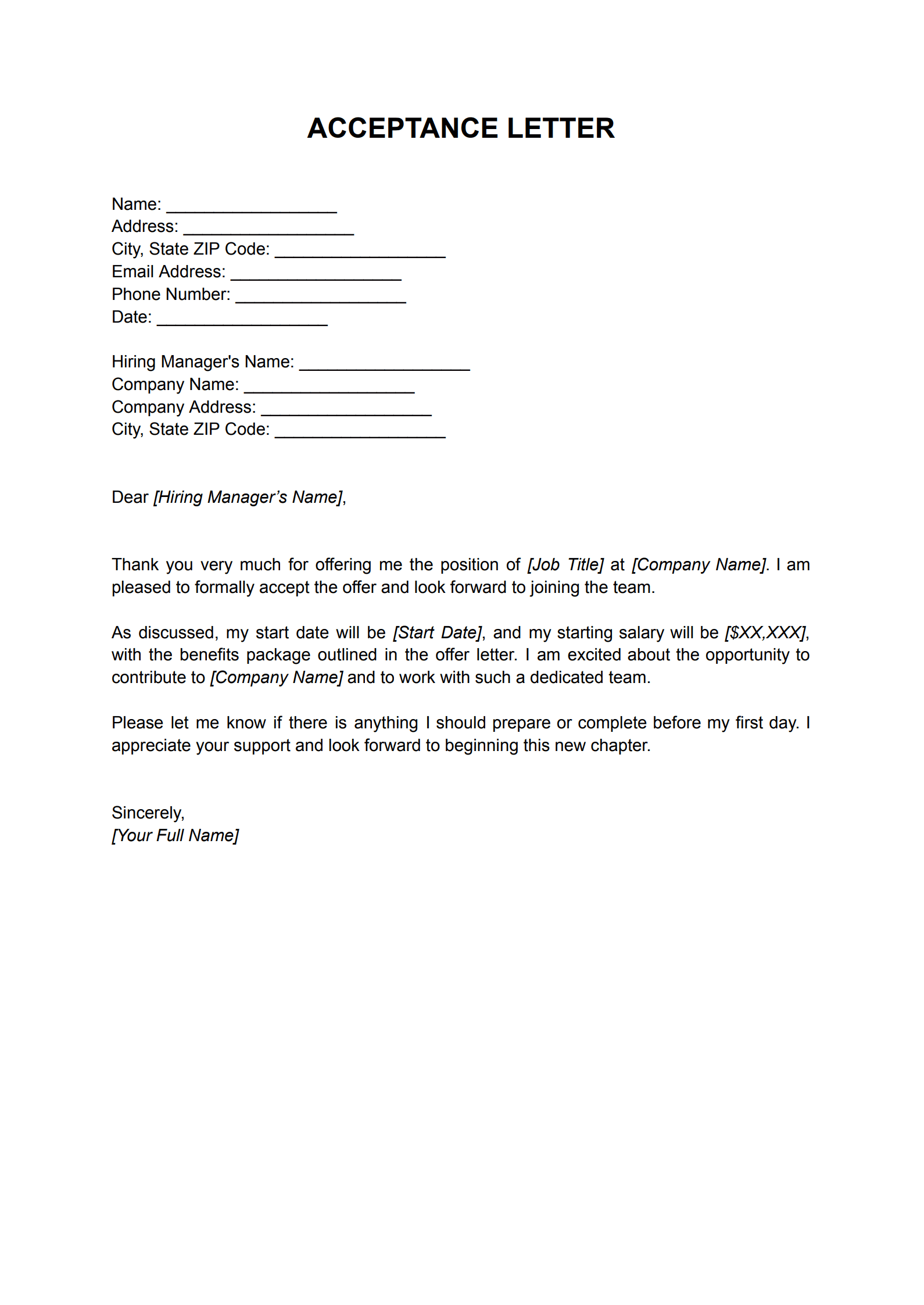 Job Acceptance Letter Templates_1
