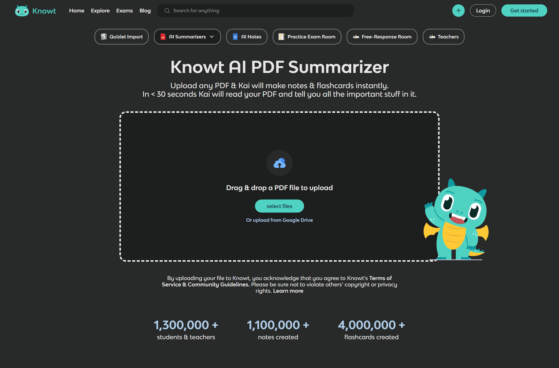Knowt AI PDF Summarizer