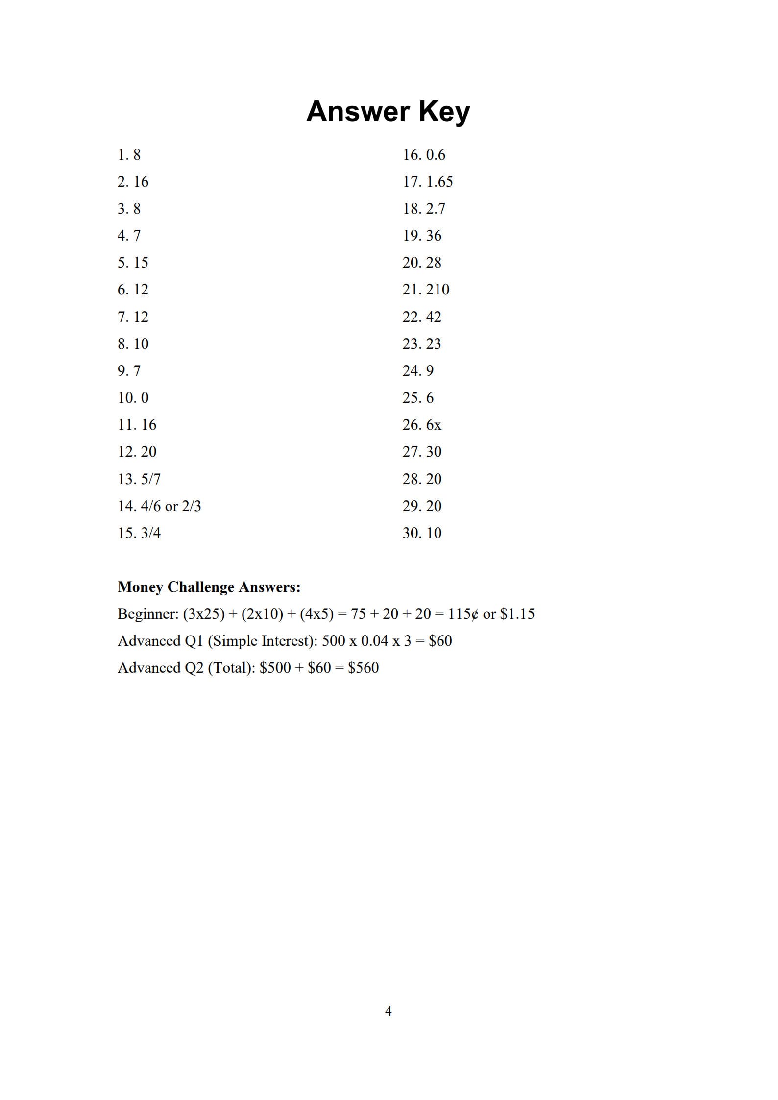 Kumon Math Worksheet 4