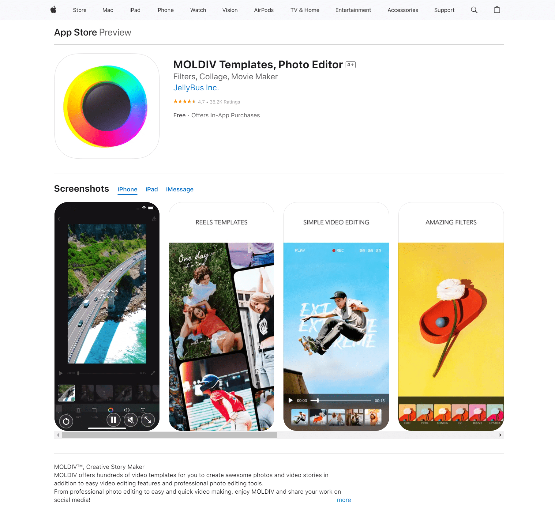MOLDIV in App Store