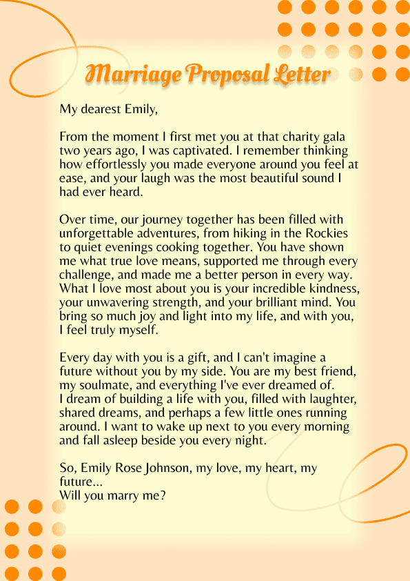 Marriage Proposal Letter Example