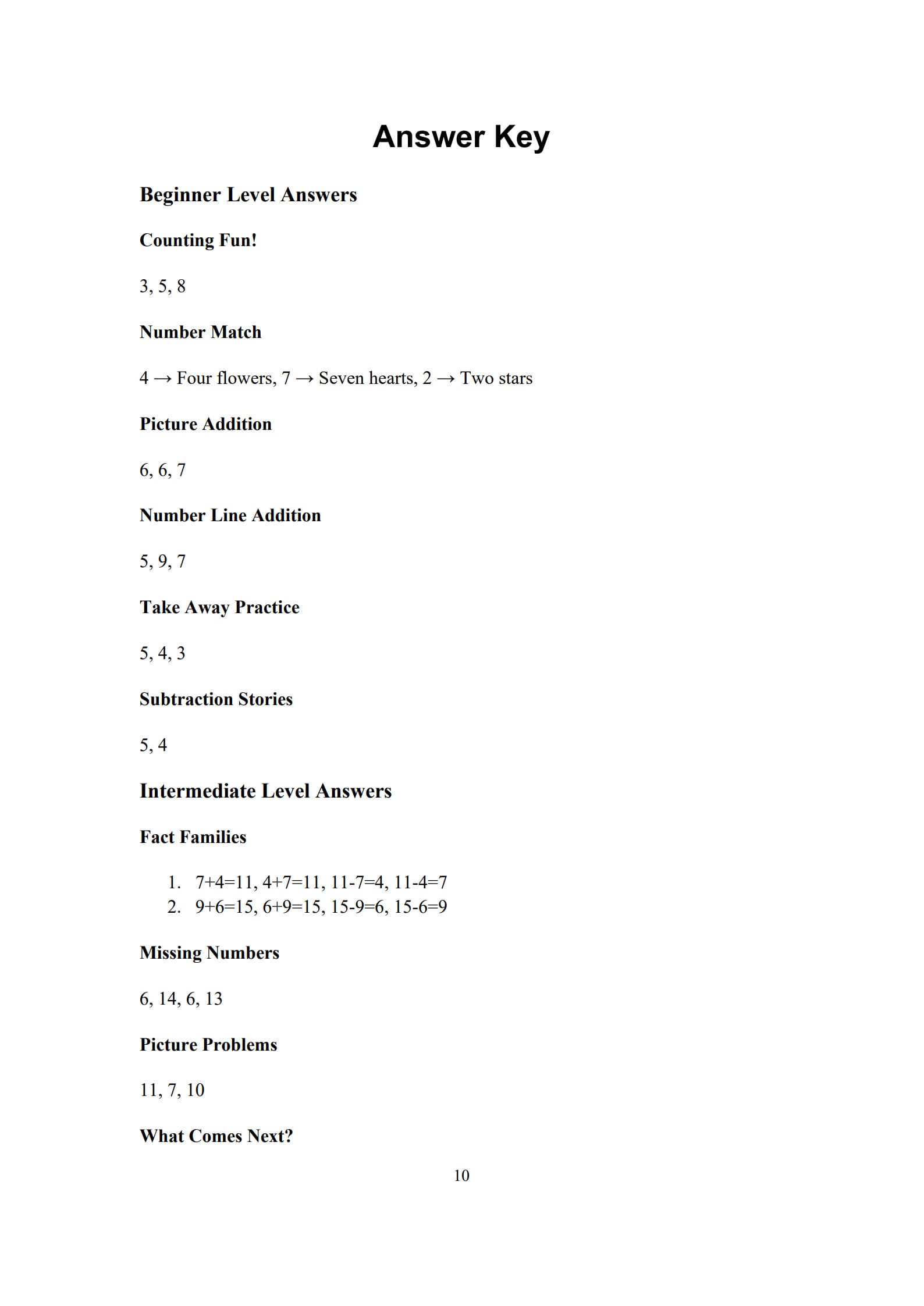 Math Problems for 1st Graders 10