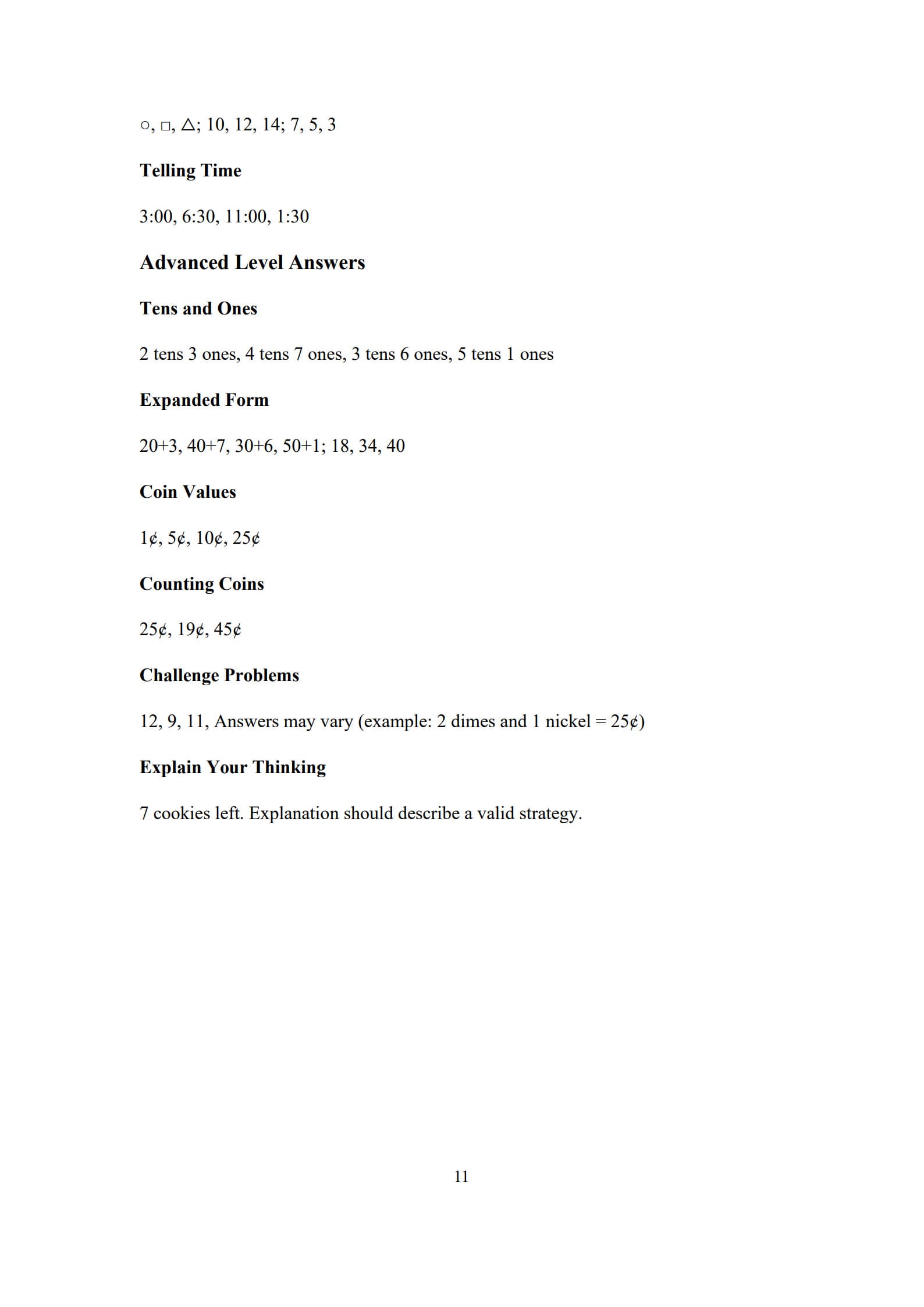 Math Problems for 1st Graders 11