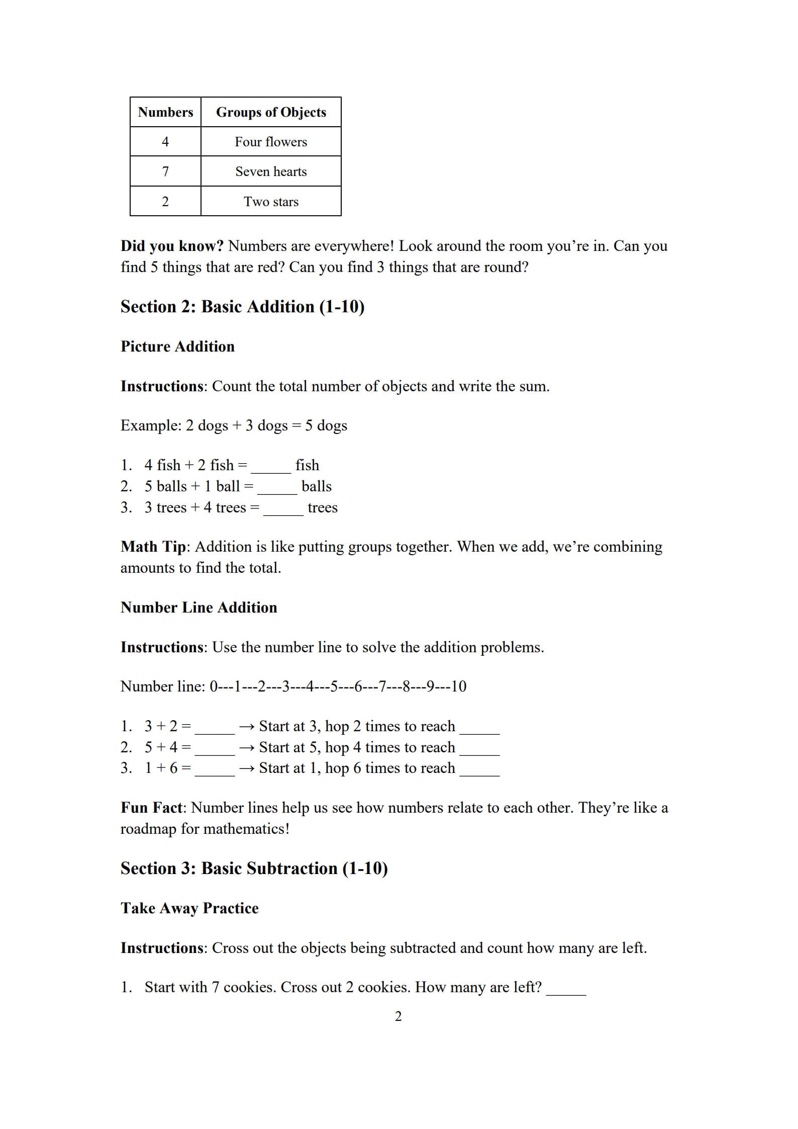 Math Problems for 1st Graders 2