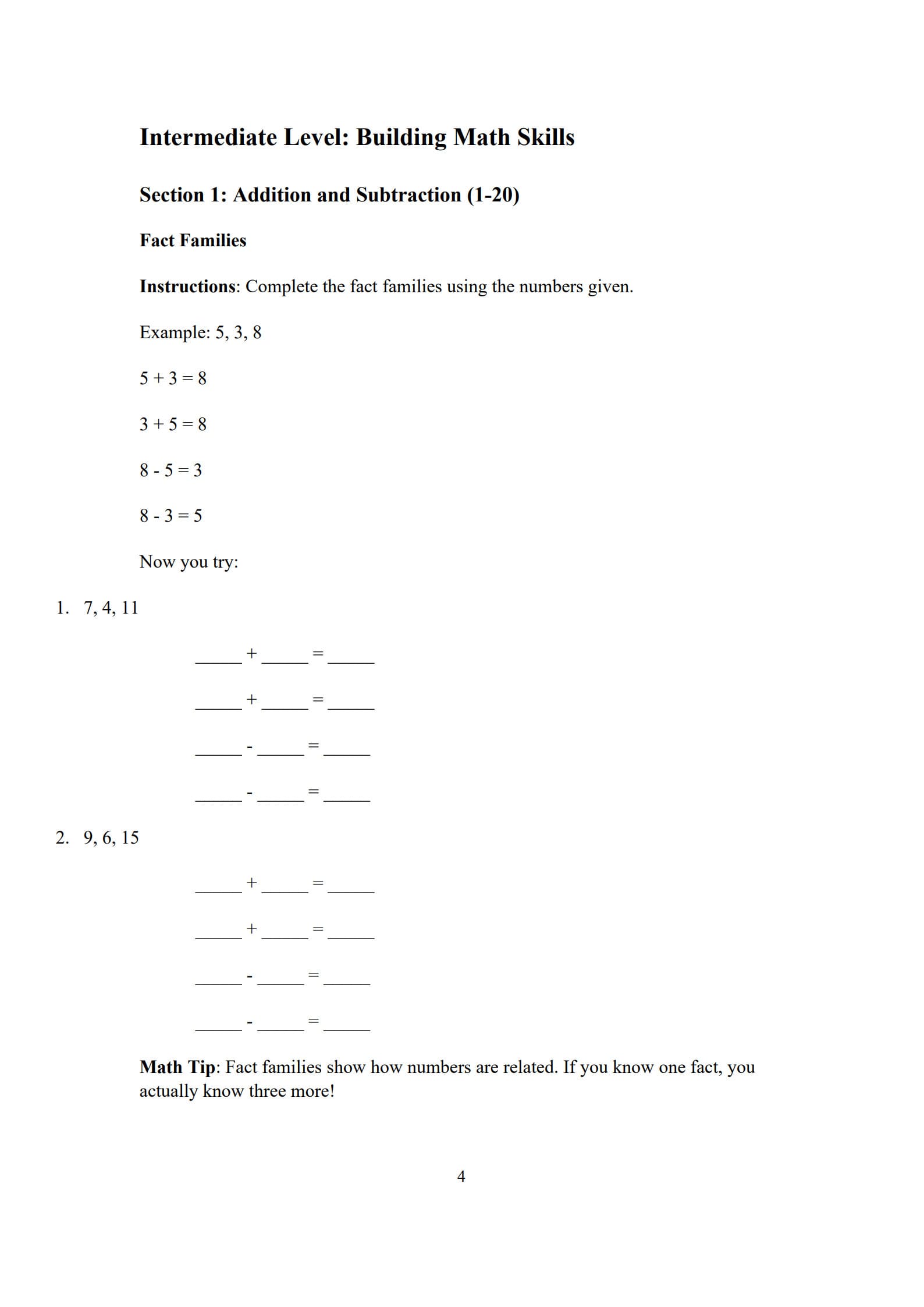 Math Problems for 1st Graders 4