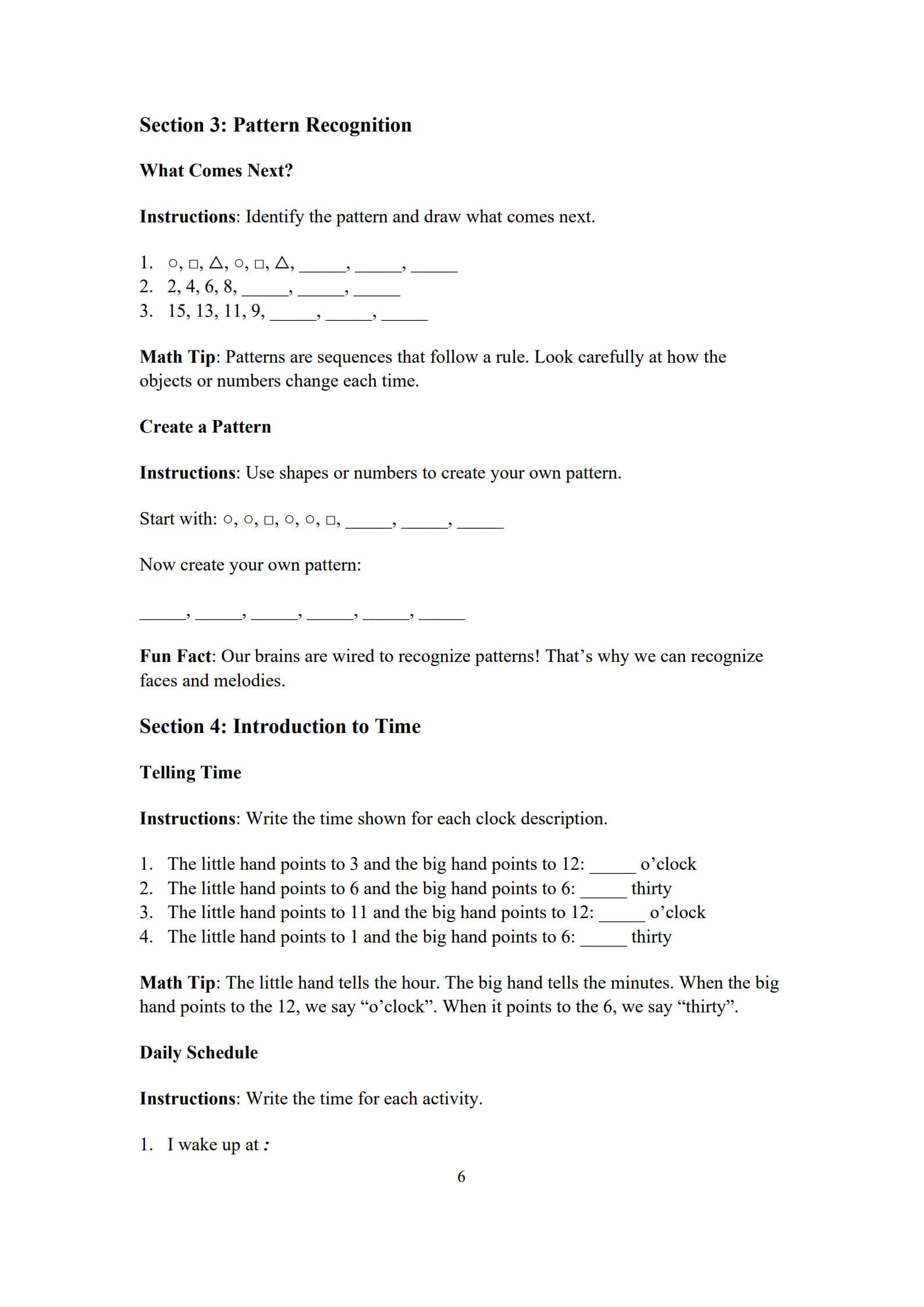 Math Problems for 1st Graders 6
