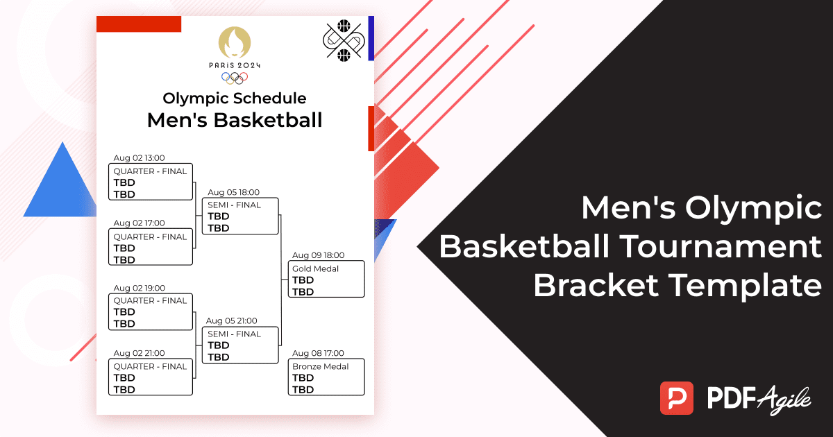 Men's Olympic Basketball Tournament Bracket Template