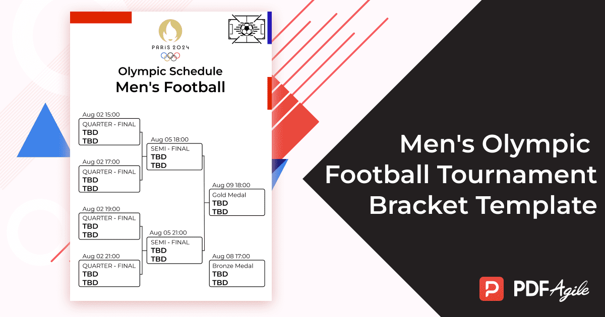 Men's Olympic Football Tournament Bracket Template