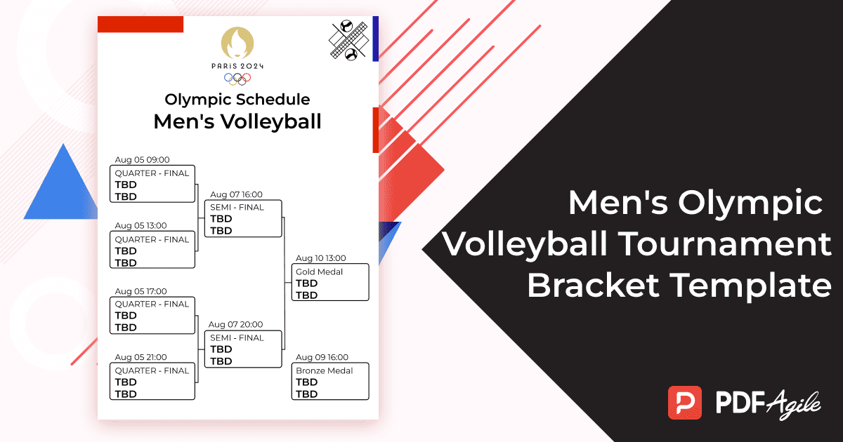 Men's Olympic Volleyball Tournament Bracket Template