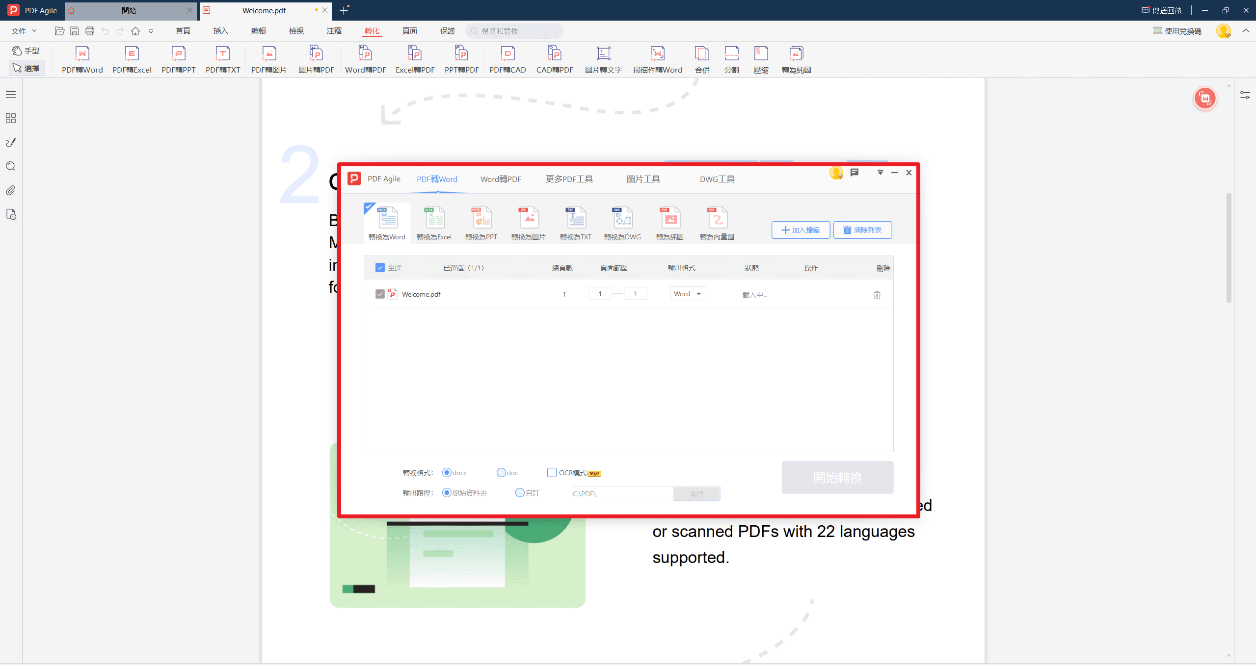 方法2：使用PDF Agile的導出功能提取文本