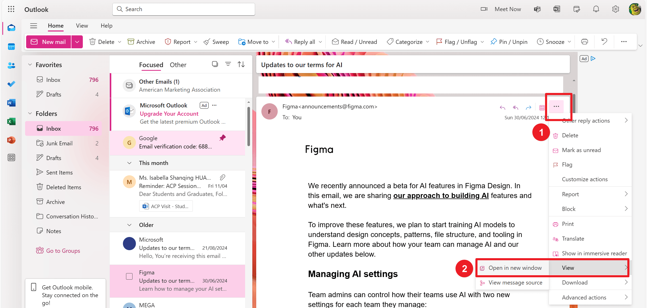 Method 2: Save as PDF in New Outlook & Web App (Direct Option)