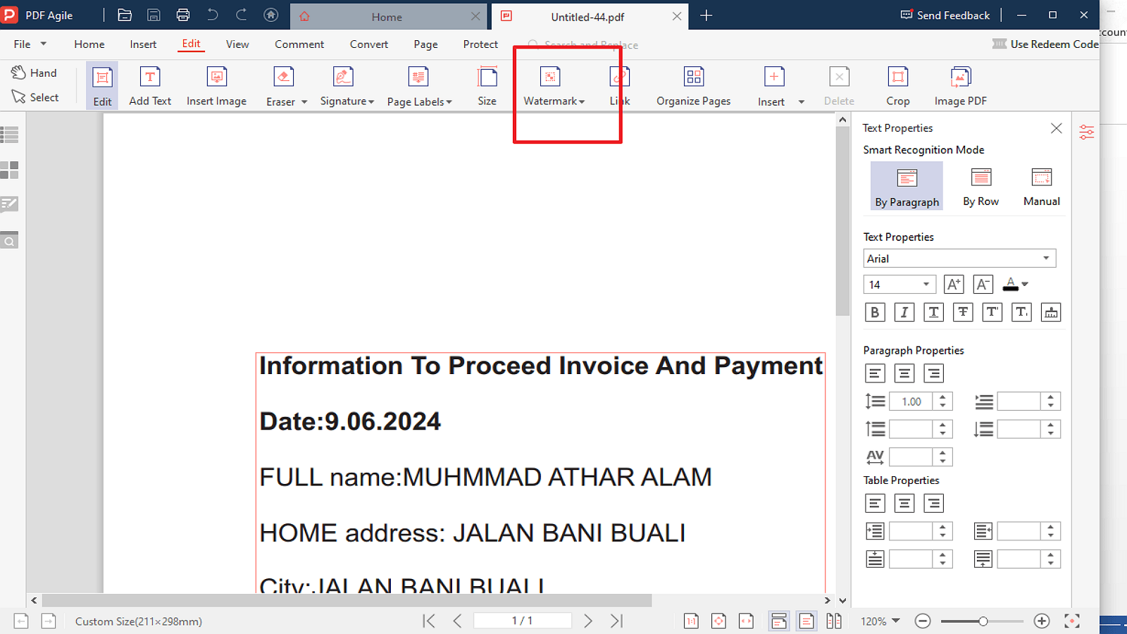 Method 3: How to Remove Watermark Using PDF Agile?