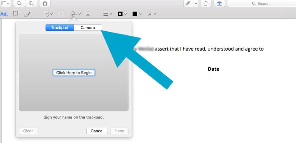 Method 3: How to Sign a PDF Document Using a Mac Camera