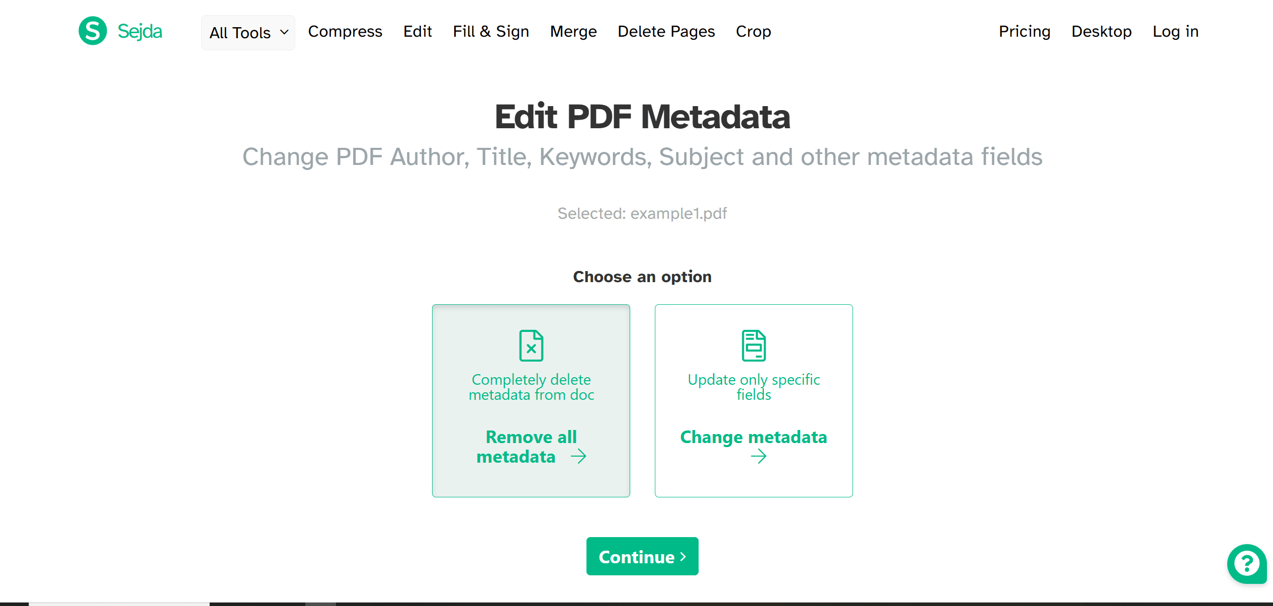 Method 3: Remove Metadata via Online Tools (Smallpdf Example)