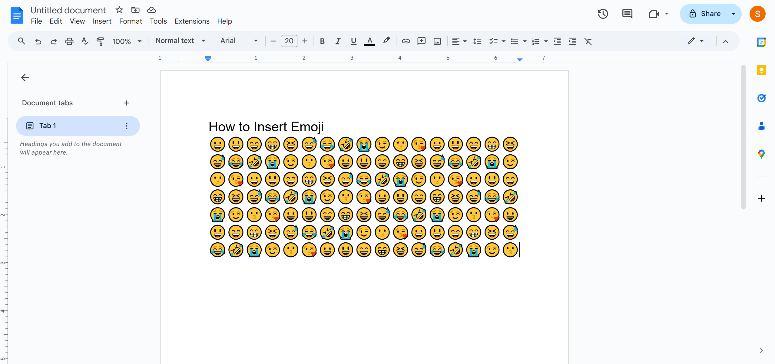 Methods to Insert Emojis in Google Docs