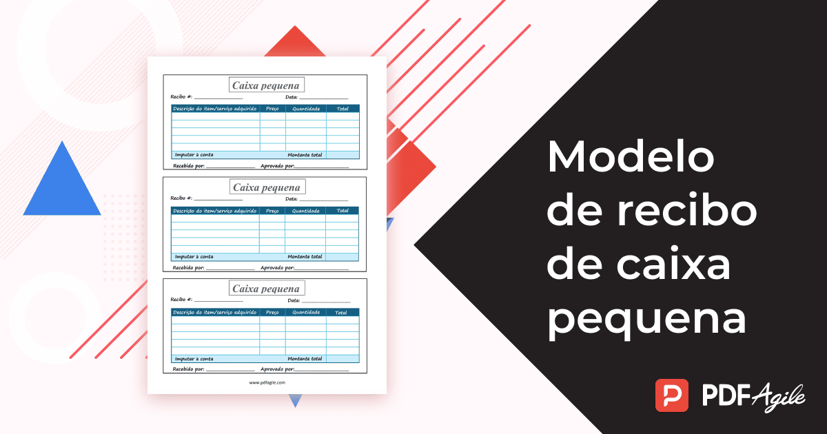 Modelo de recibo de caixa pequena