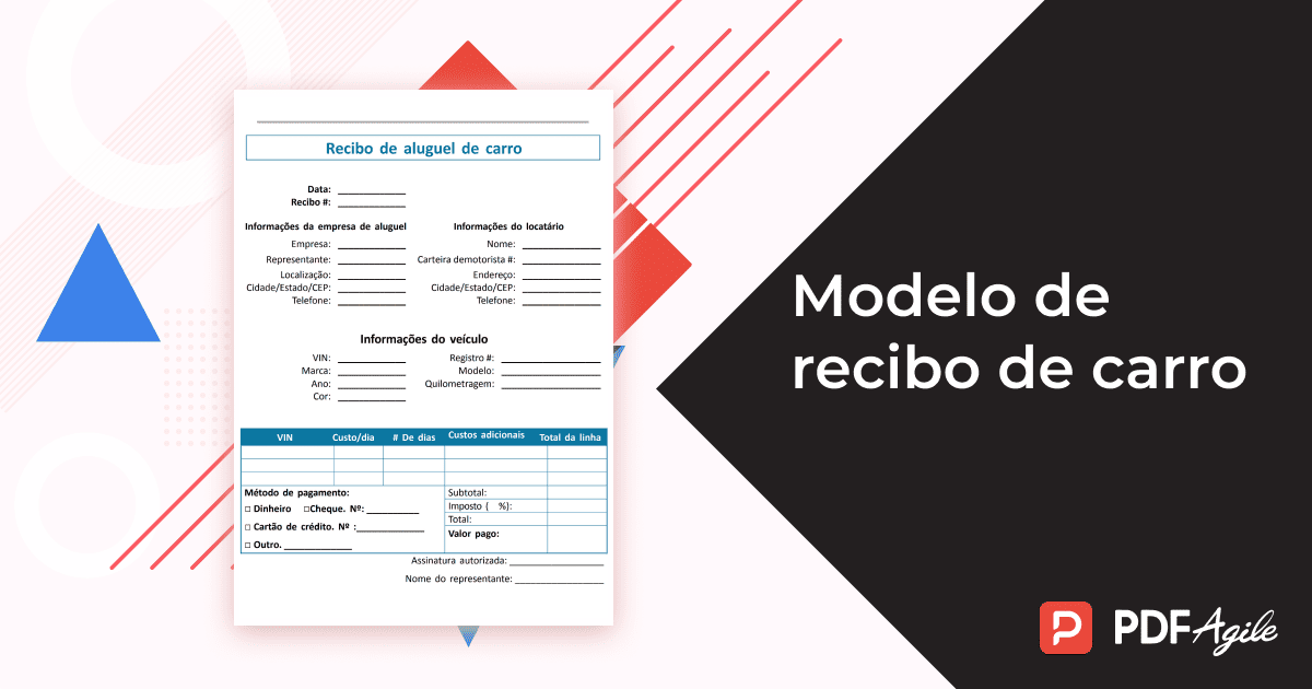 Modelo de recibo de carro