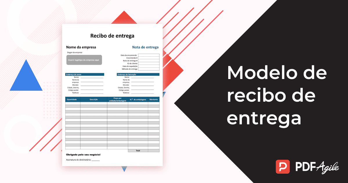 Modelo de recibo de entrega