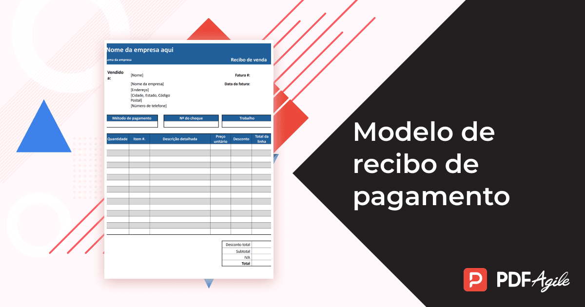 Modelo de recibo de pagamento